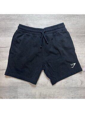 Gymshark Crest Shorts Mens XS Black Fleece Gym Training Sweat Shorts A2A1S